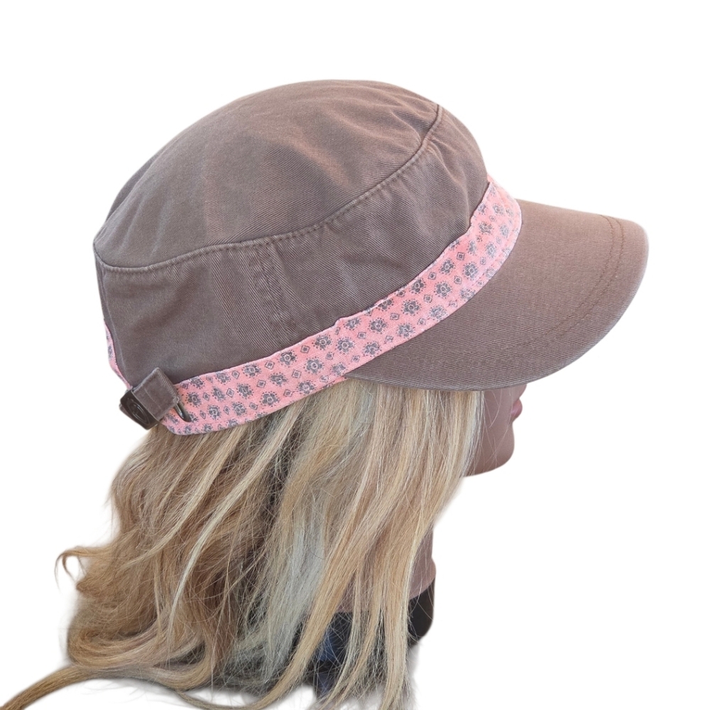 LIFE IS GOOD Floral Band CADET CAP Linen Cotton Twill Feminine Military Gorpcore - Picture 3 of 13